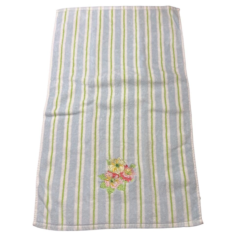 Vintage Longaberger Embroidered Mixed Bouquet Hand Towel Replacement 27" x 17"